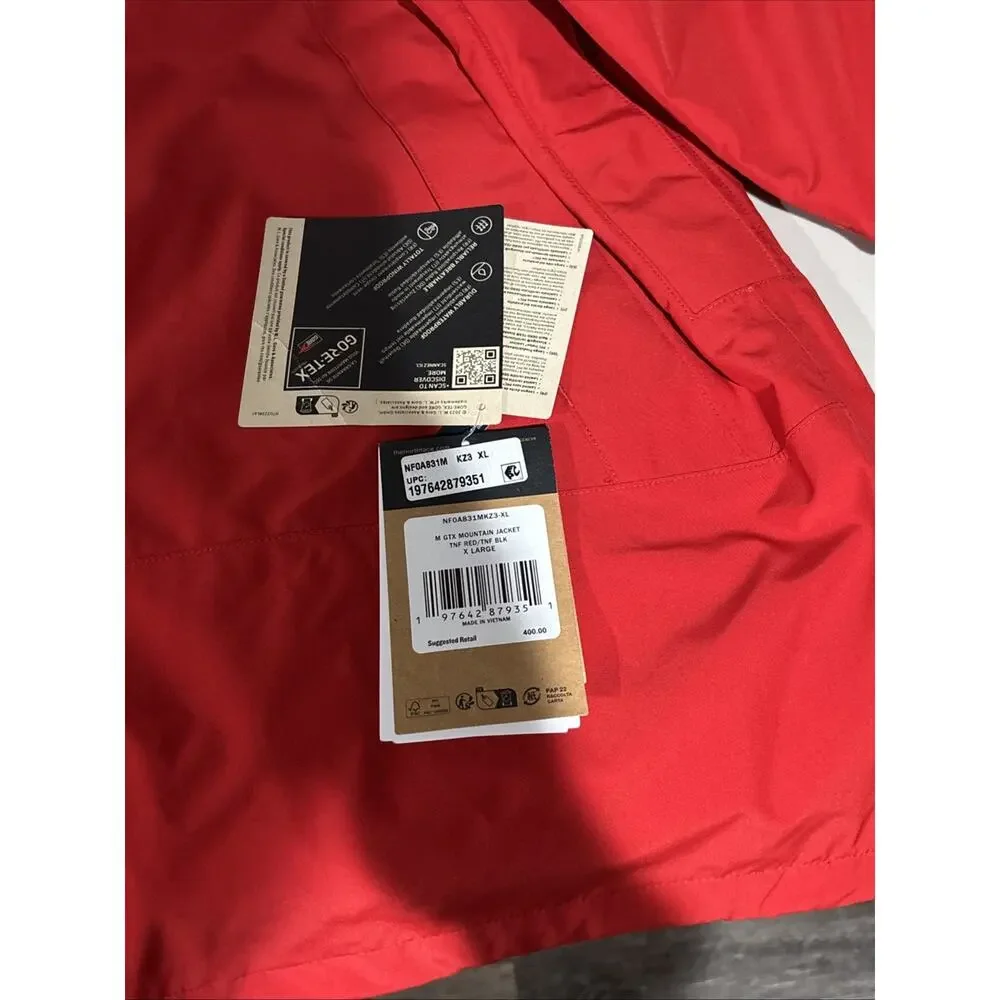 The North Face GTX Mountain Jacket Gore-Tex TNF Red Black XL NWT NF0A831M